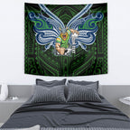 Custom Canberra Raiders Tapestry Viking Warrior Polynesia Islander Rugby Mascot