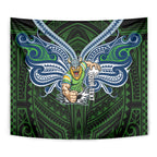 Custom Canberra Raiders Tapestry Viking Warrior Polynesia Islander Rugby Mascot