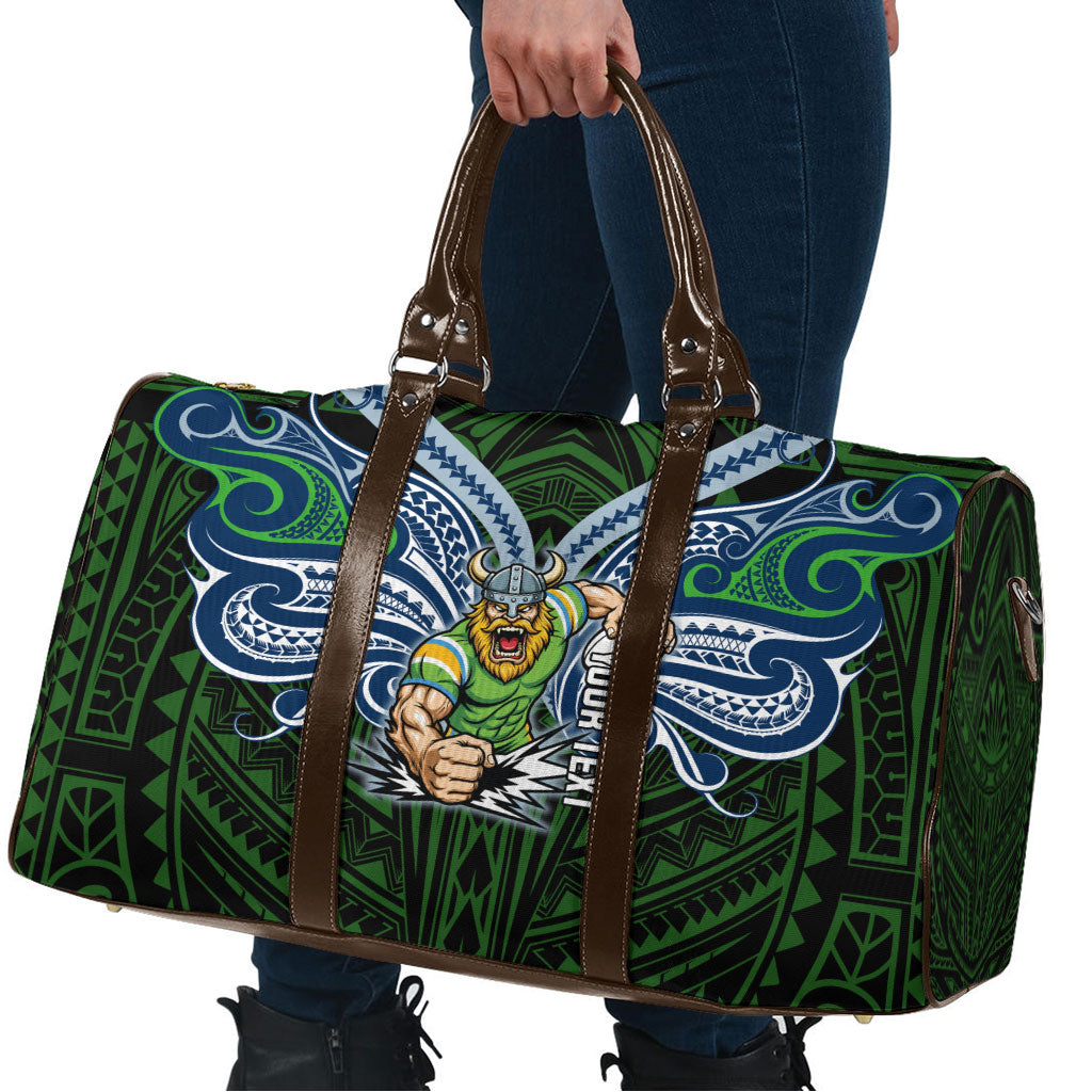 Custom Canberra Raiders Travel Bag Viking Warrior Polynesia Islander Rugby Mascot