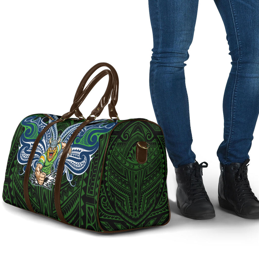 Custom Canberra Raiders Travel Bag Viking Warrior Polynesia Islander Rugby Mascot