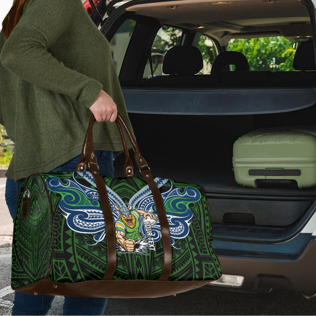 Custom Canberra Raiders Travel Bag Viking Warrior Polynesia Islander Rugby Mascot