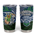 Custom Canberra Raiders Tumbler Cup Viking Warrior Polynesia Islander Rugby Mascot