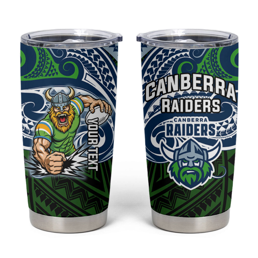 Custom Canberra Raiders Tumbler Cup Viking Warrior Polynesia Islander Rugby Mascot