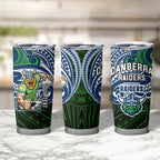 Custom Canberra Raiders Tumbler Cup Viking Warrior Polynesia Islander Rugby Mascot