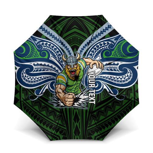 Custom Canberra Raiders Umbrella Viking Warrior Polynesia Islander Rugby Mascot