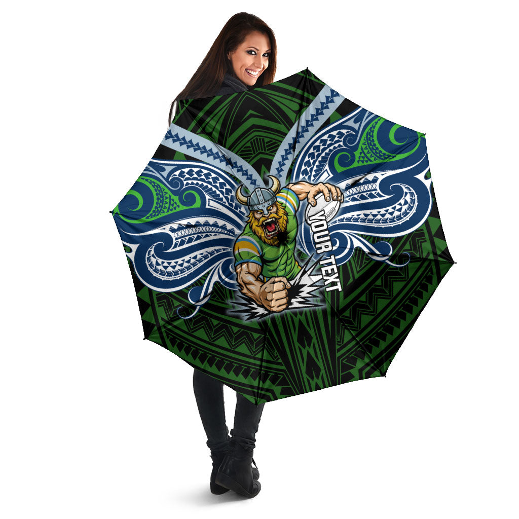 Custom Canberra Raiders Umbrella Viking Warrior Polynesia Islander Rugby Mascot