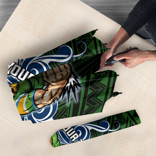 Custom Canberra Raiders Umbrella Viking Warrior Polynesia Islander Rugby Mascot