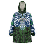 Custom Canberra Raiders Wearable Blanket Hoodie Viking Warrior Polynesia Islander Rugby Mascot
