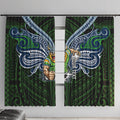 Custom Canberra Raiders Window Curtain Viking Warrior Polynesia Islander Rugby Mascot