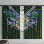 Custom Canberra Raiders Window Curtain Viking Warrior Polynesia Islander Rugby Mascot