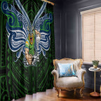 Custom Canberra Raiders Window Curtain Viking Warrior Polynesia Islander Rugby Mascot