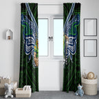 Custom Canberra Raiders Window Curtain Viking Warrior Polynesia Islander Rugby Mascot