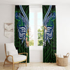 Custom Canberra Raiders Window Curtain Viking Warrior Polynesia Islander Rugby Mascot