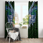 Custom Canberra Raiders Window Curtain Viking Warrior Polynesia Islander Rugby Mascot