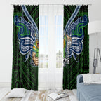 Custom Canberra Raiders Window Curtain Viking Warrior Polynesia Islander Rugby Mascot
