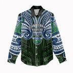 Custom Canberra Raiders Women Casual Shirt Viking Warrior Polynesia Islander Rugby Mascot