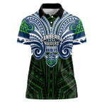 Custom Canberra Raiders Women Polo Shirt Viking Warrior Polynesia Islander Rugby Mascot