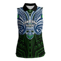 Custom Canberra Raiders Women Sleeveless Polo Shirt Viking Warrior Polynesia Islander Rugby Mascot