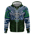 Custom Canberra Raiders Zip Hoodie Viking Warrior Polynesia Islander Rugby Mascot