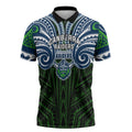 Custom Canberra Raiders Zipper Polo Shirt Viking Warrior Polynesia Islander Rugby Mascot