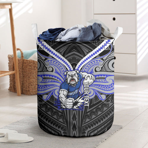 Custom Canterbury-Bankstown Bulldogs Laundry Basket Bulldog Warrior Polynesia Islander Rugby Mascot