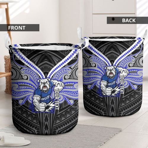Custom Canterbury-Bankstown Bulldogs Laundry Basket Bulldog Warrior Polynesia Islander Rugby Mascot