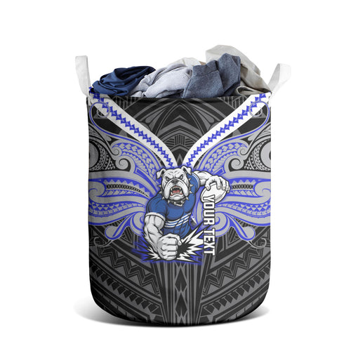 Custom Canterbury-Bankstown Bulldogs Laundry Basket Bulldog Warrior Polynesia Islander Rugby Mascot