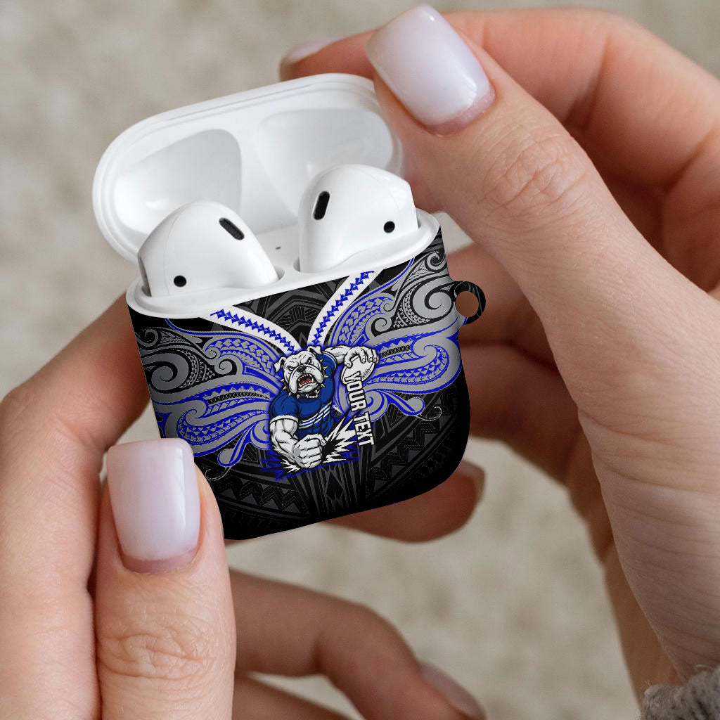 Custom Canterbury-Bankstown Bulldogs AirPods Case Bulldog Warrior Polynesia Islander Rugby Mascot