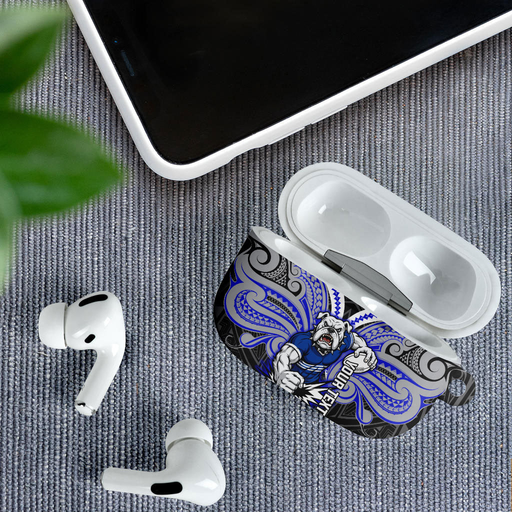 Custom Canterbury-Bankstown Bulldogs AirPods Case Bulldog Warrior Polynesia Islander Rugby Mascot