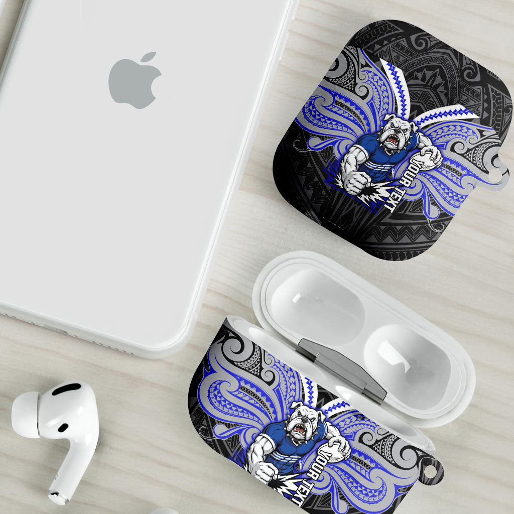 Custom Canterbury-Bankstown Bulldogs AirPods Case Bulldog Warrior Polynesia Islander Rugby Mascot