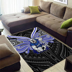 Custom Canterbury-Bankstown Bulldogs Area Rug Bulldog Warrior Polynesia Islander Rugby Mascot
