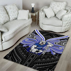 Custom Canterbury-Bankstown Bulldogs Area Rug Bulldog Warrior Polynesia Islander Rugby Mascot