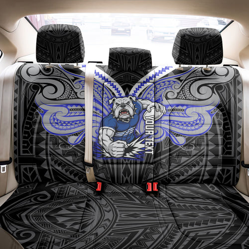 Custom Canterbury-Bankstown Bulldogs Back Car Seat Cover Bulldog Warrior Polynesia Islander Rugby Mascot