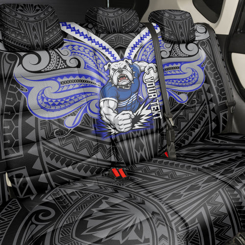 Custom Canterbury-Bankstown Bulldogs Back Car Seat Cover Bulldog Warrior Polynesia Islander Rugby Mascot