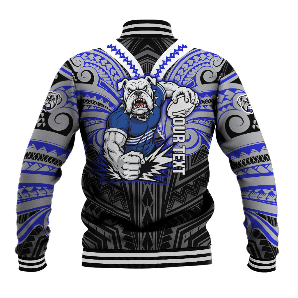 Custom Canterbury-Bankstown Bulldogs Baseball Jacket Bulldog Warrior Polynesia Islander Rugby Mascot