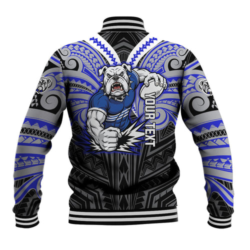 Custom Canterbury-Bankstown Bulldogs Baseball Jacket Bulldog Warrior Polynesia Islander Rugby Mascot