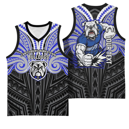 Custom Canterbury-Bankstown Bulldogs Basketball Jersey Bulldog Warrior Polynesia Islander Rugby Mascot