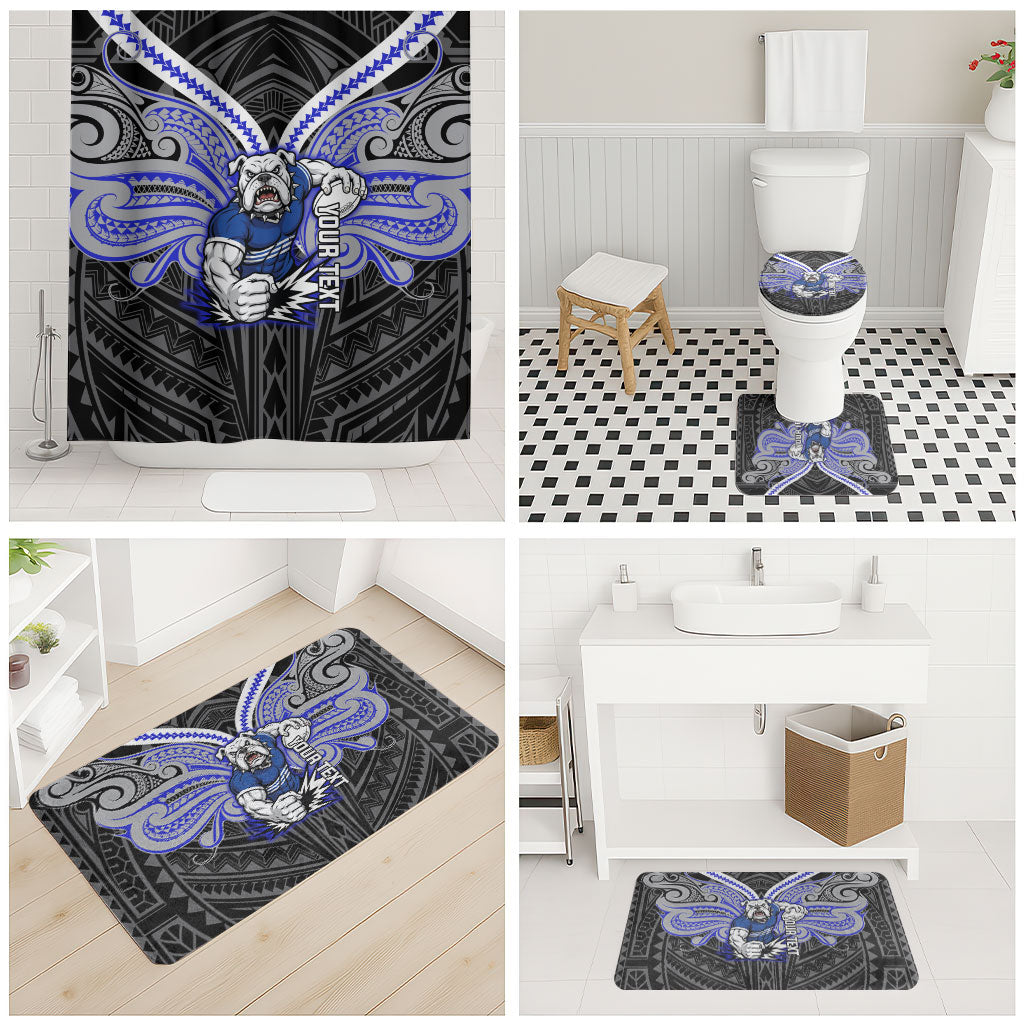 Custom Canterbury-Bankstown Bulldogs Bathroom Set Bulldog Warrior Polynesia Islander Rugby Mascot