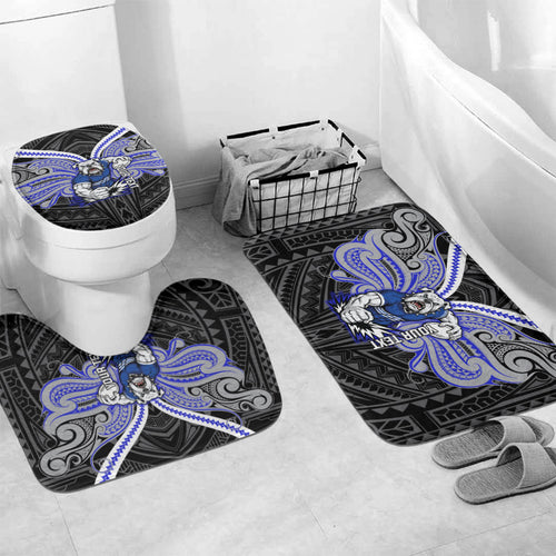 Custom Canterbury-Bankstown Bulldogs Bathroom Set Bulldog Warrior Polynesia Islander Rugby Mascot