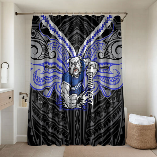 Custom Canterbury-Bankstown Bulldogs Bathroom Set Bulldog Warrior Polynesia Islander Rugby Mascot