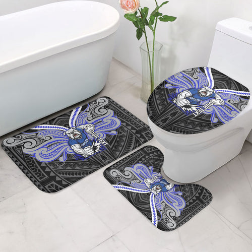 Custom Canterbury-Bankstown Bulldogs Bathroom Set Bulldog Warrior Polynesia Islander Rugby Mascot