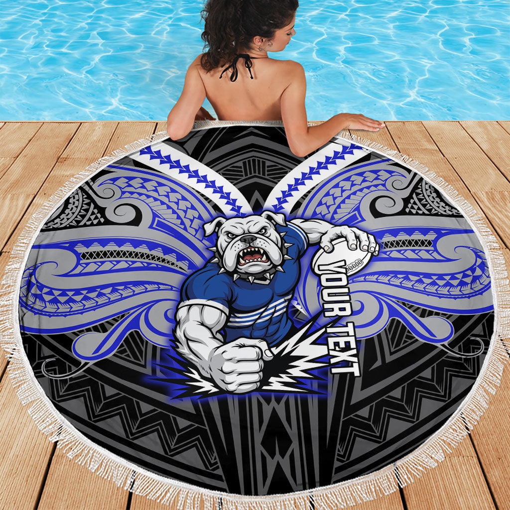 Custom Canterbury-Bankstown Bulldogs Beach Blanket Bulldog Warrior Polynesia Islander Rugby Mascot