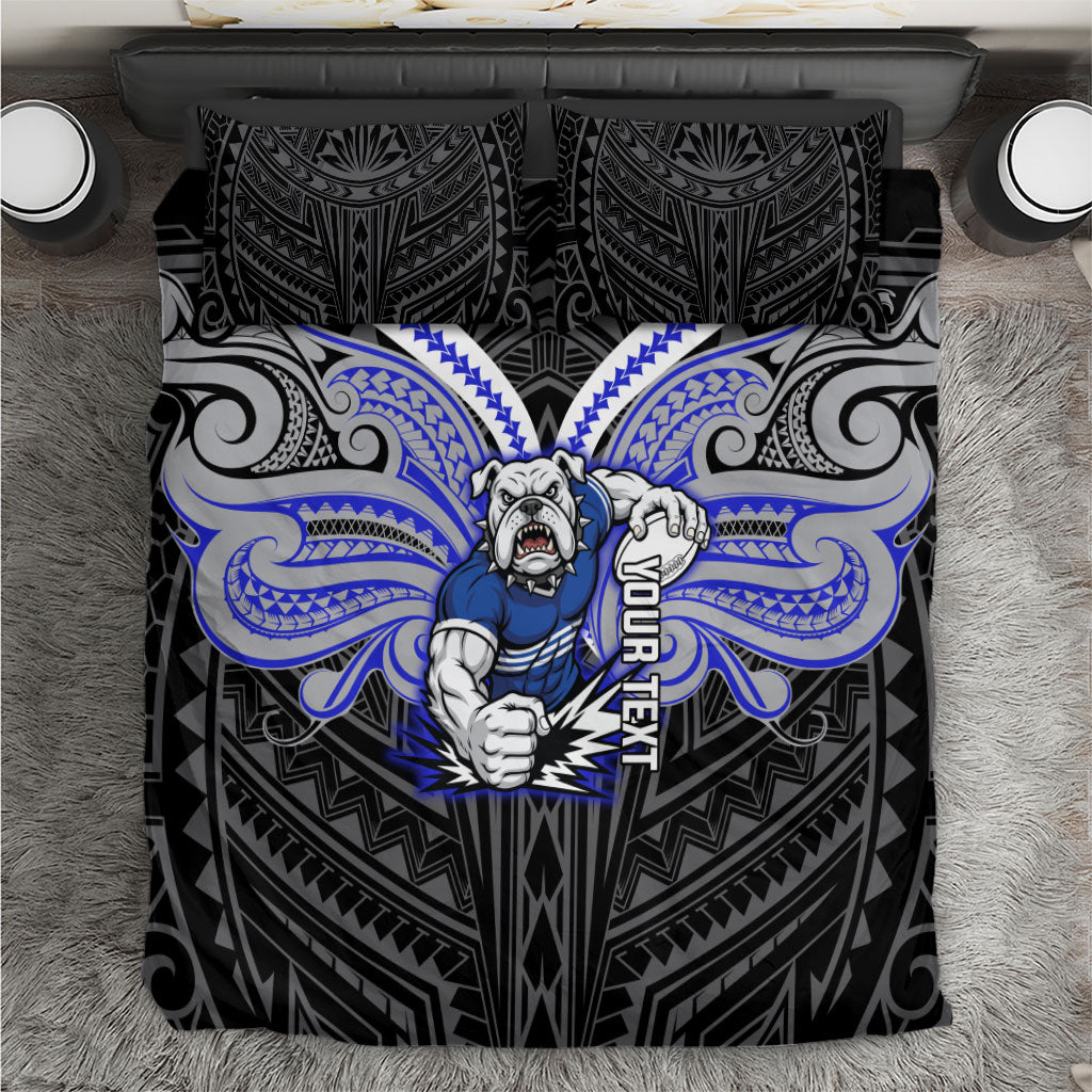 Custom Canterbury-Bankstown Bulldogs Bedding Set Bulldog Warrior Polynesia Islander Rugby Mascot