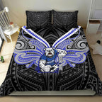 Custom Canterbury-Bankstown Bulldogs Bedding Set Bulldog Warrior Polynesia Islander Rugby Mascot