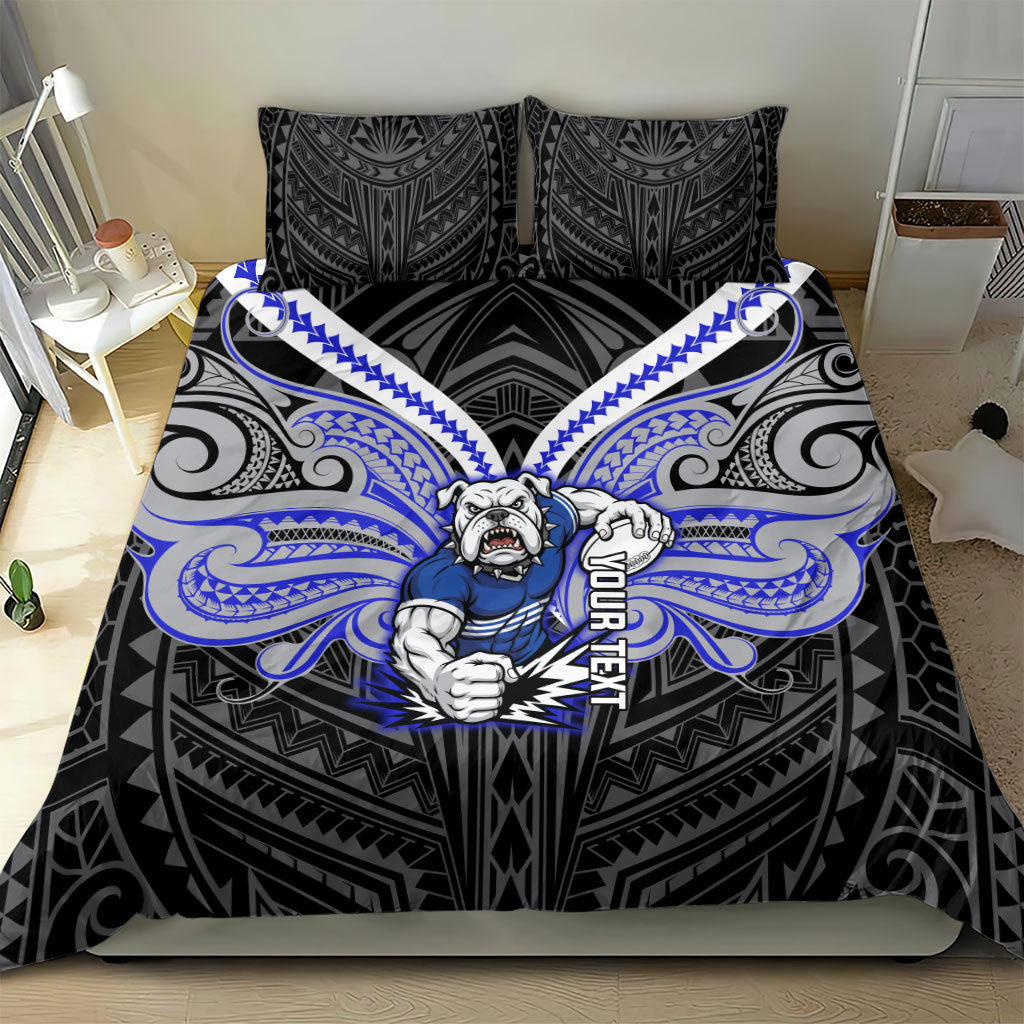 Custom Canterbury-Bankstown Bulldogs Bedding Set Bulldog Warrior Polynesia Islander Rugby Mascot