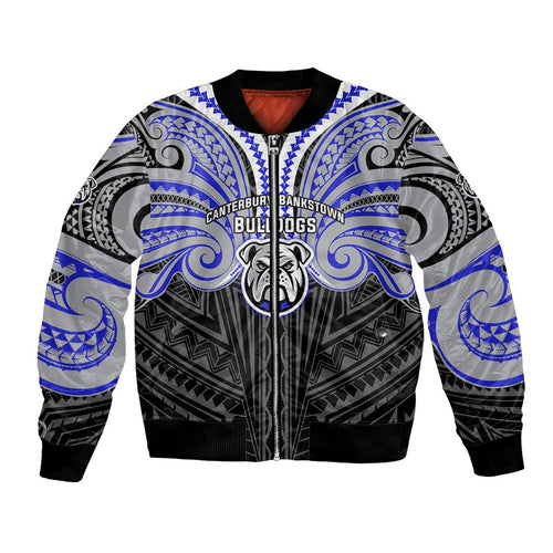 Custom Canterbury-Bankstown Bulldogs Bomber Jacket Bulldog Warrior Polynesia Islander Rugby Mascot
