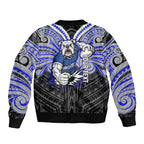 Custom Canterbury-Bankstown Bulldogs Bomber Jacket Bulldog Warrior Polynesia Islander Rugby Mascot