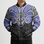Custom Canterbury-Bankstown Bulldogs Bomber Puffer Jacket Bulldog Warrior Polynesia Islander Rugby Mascot