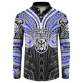 Custom Canterbury-Bankstown Bulldogs Button Sweatshirt Bulldog Warrior Polynesia Islander Rugby Mascot