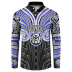 Custom Canterbury-Bankstown Bulldogs Button Sweatshirt Bulldog Warrior Polynesia Islander Rugby Mascot